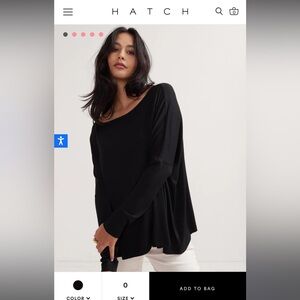 Hatch collection the perfect long sleeve maternity shirt in size 1 black